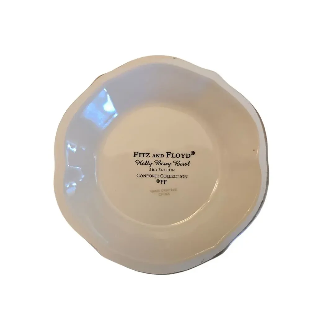 Fitz And Floyd Holiday Berry Bowl Christmas Holiday With Box New Open Box